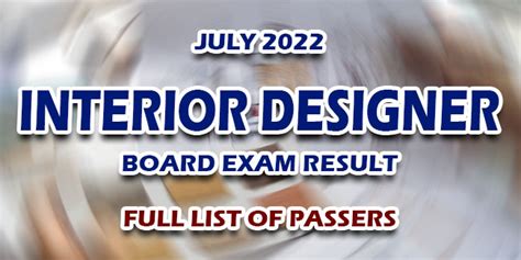 FULL RESULTS: July 2022 Interior Designer board .